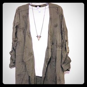 Green Embroidered Jacket-Size M